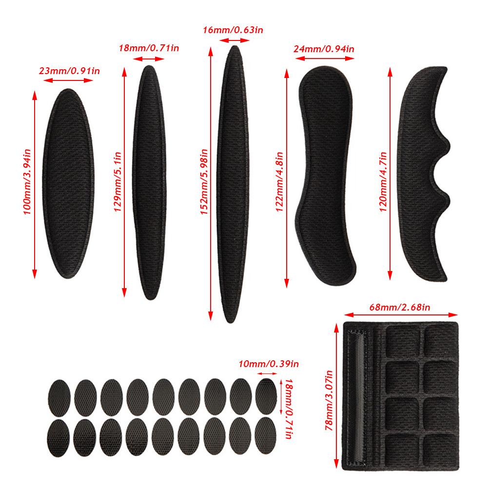 27pcs/set Helmet Padding Kits Sealed Sponge Replacement Motorcycle Bicycle Cycling Universal Foam Pads Set