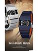 Sanda Men's Waterproof Y2K Retro Quartz Wristwatch with Multi-section Armor Strap, Model 9503.