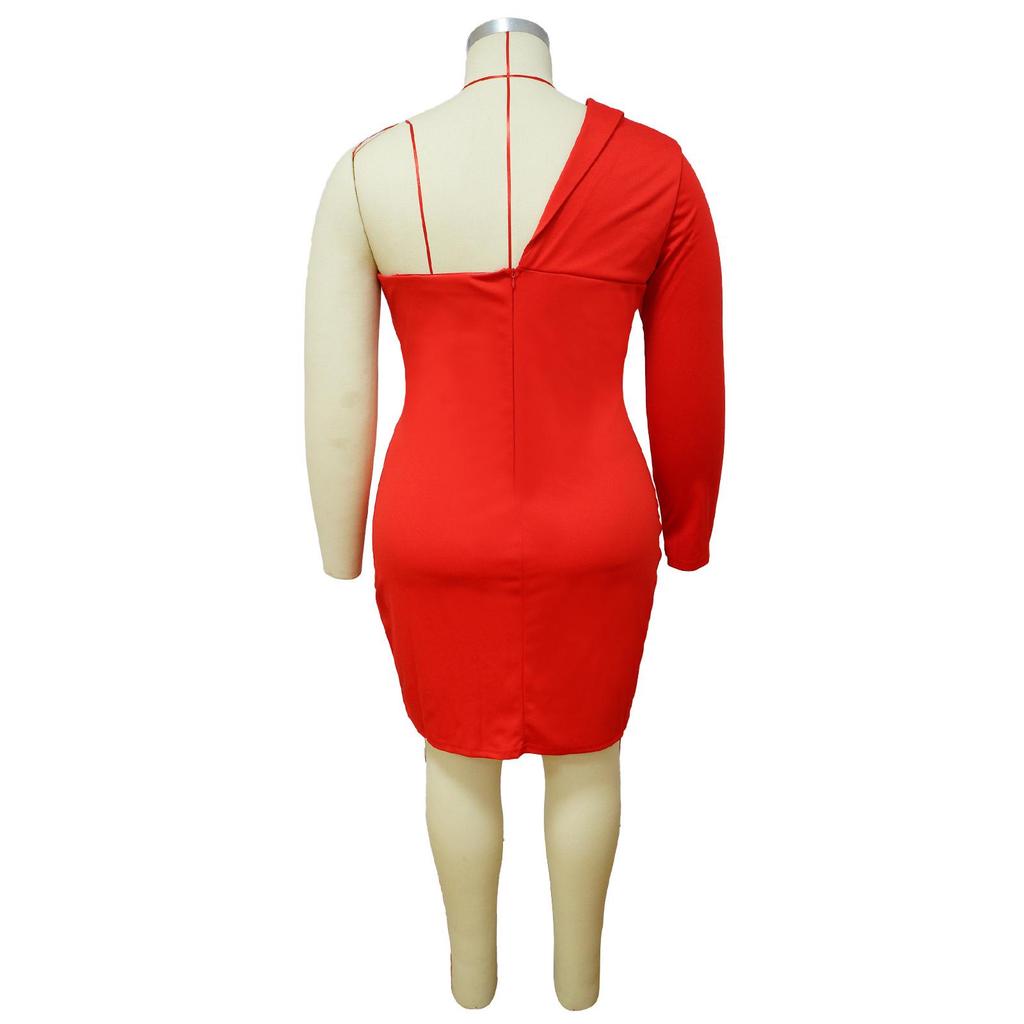 N7629 Women's Off-Shoulder Long Sleeve Bodycon Dress