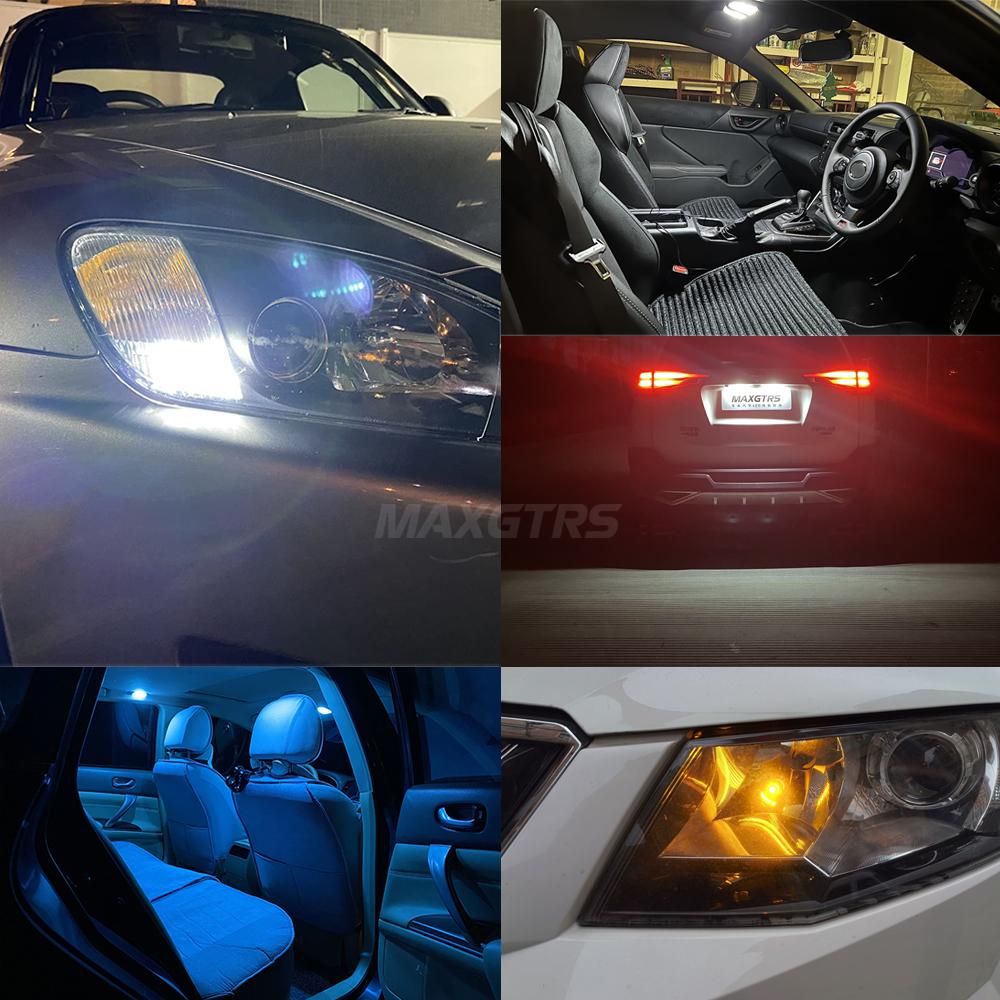 MAXGTRS 2x Super Bright T10 LED W5W 2020 Chips Car Side Interior Lights 194 168 Auto White/Yellow/Red Parking Marker Dome Lamps