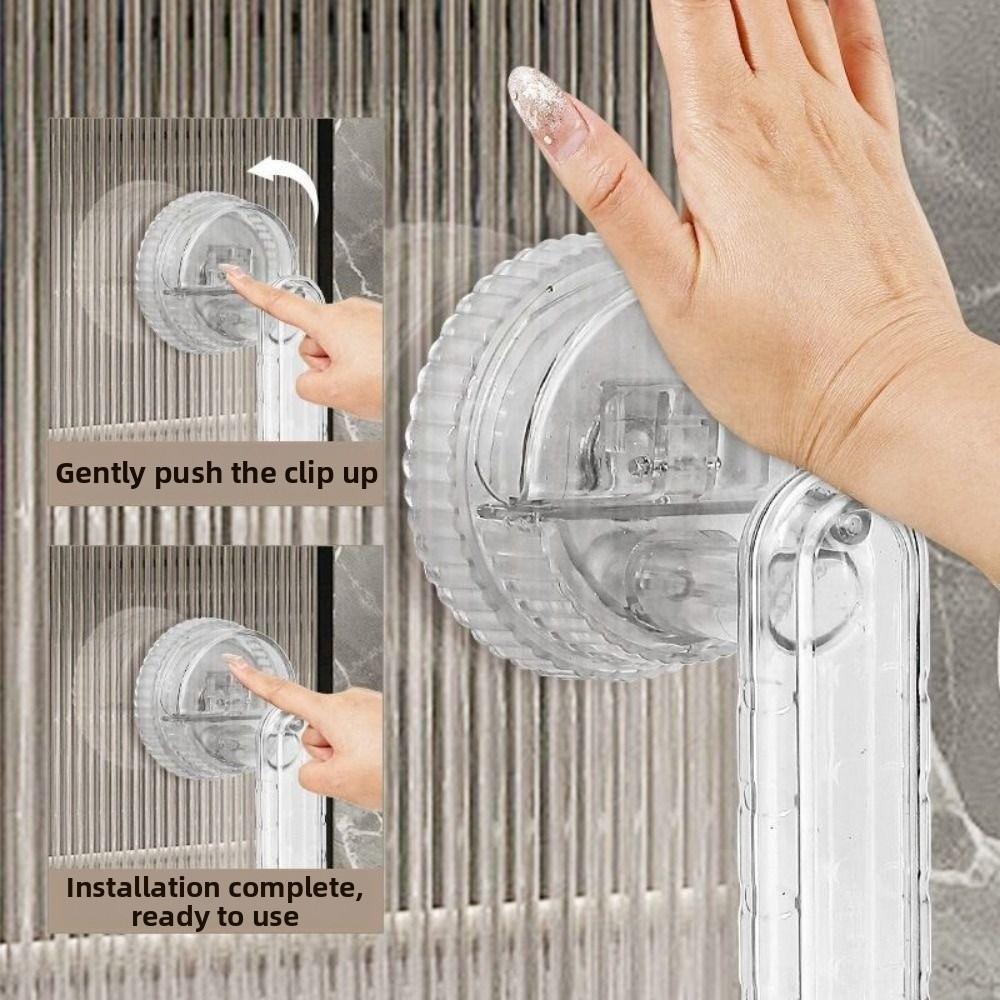 Waterproof Sliding Door Handle Anti-slip Wardrobe Door Handle Suction Cup Door Handle  Bathtubs