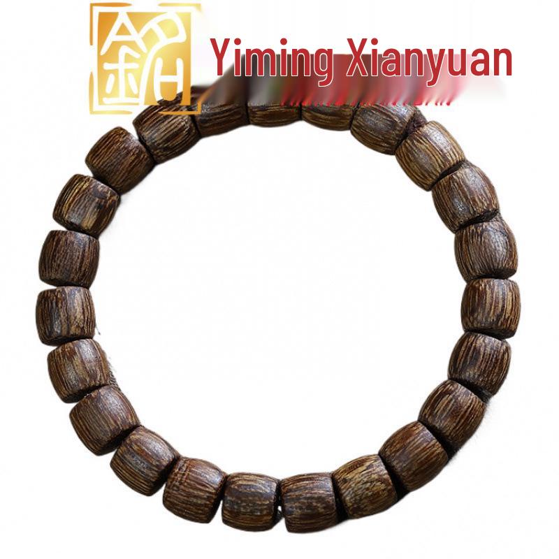 Браслет из бусин Yi Ming Xian Yuan 15 мм из дерева Венге - Унисекс, Классический дизайн, Универсальный маленький подарок