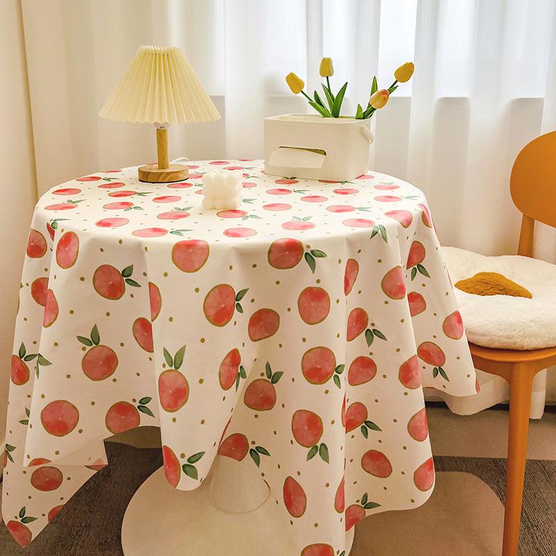 Plaid Tablecloth Girl Heart Round Table Tablecloth Dustproof Dining Table Cloth Coffee Table Mat Spread Cloth
