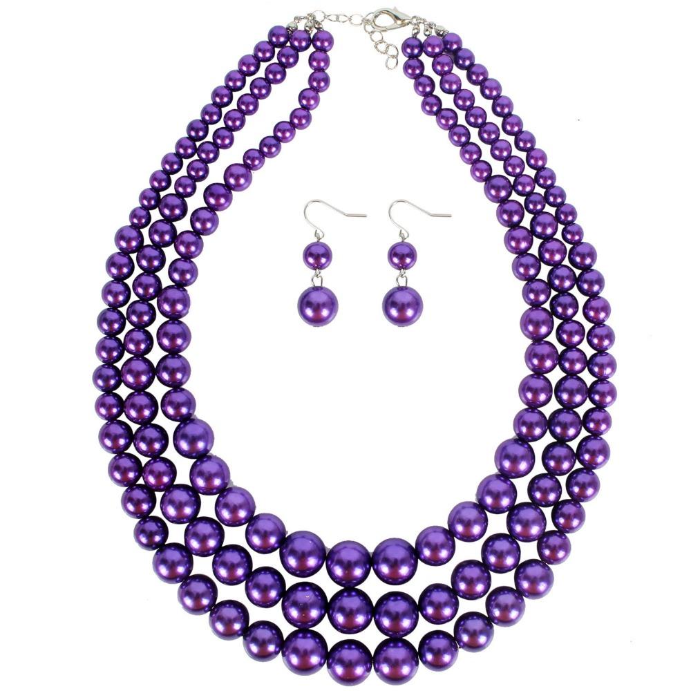 Pearl Exaggerated Ladies String Pearl Clavicle Multi-layer Necklace