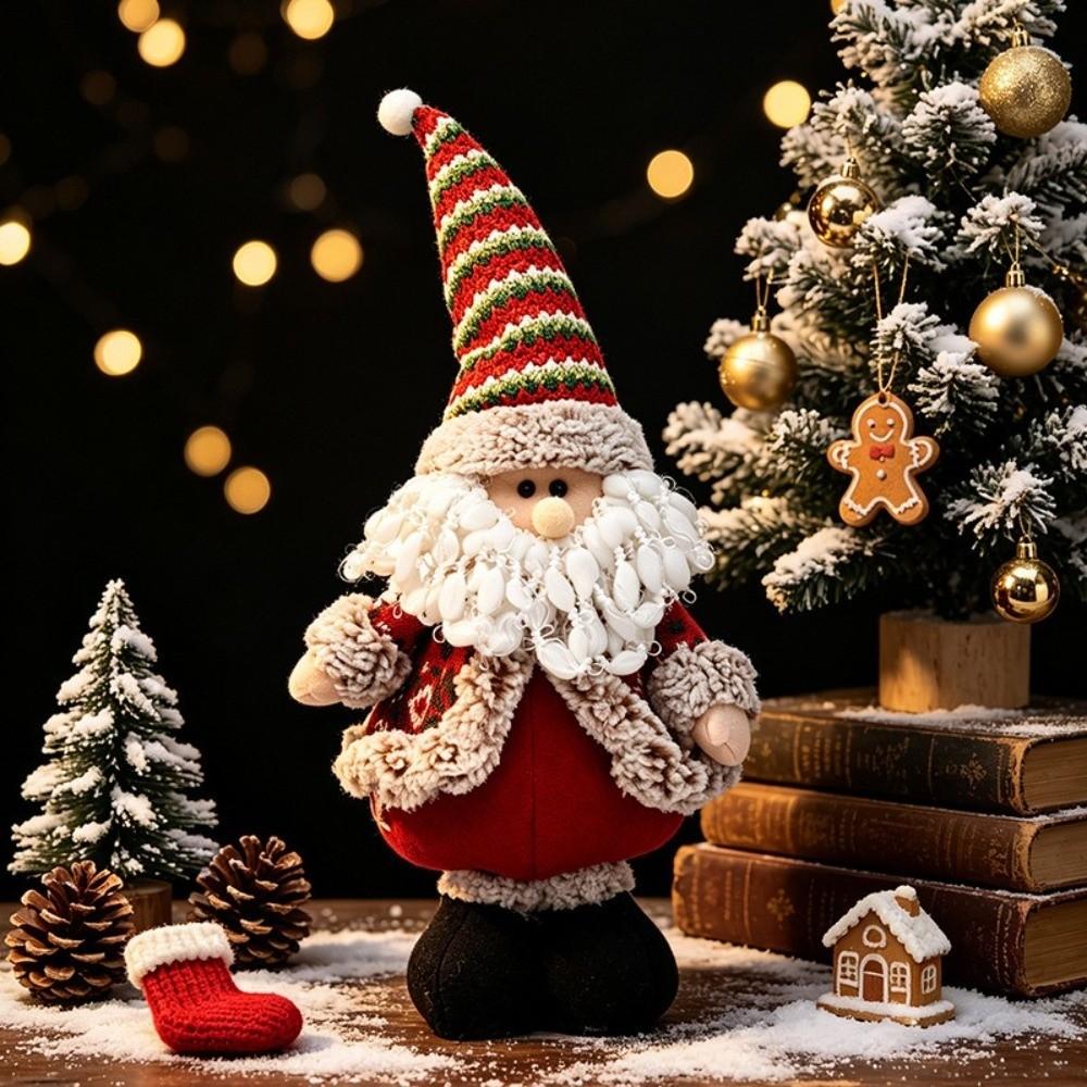 Adjustable Leg Santa Standing Figurine Santa Xmas Snowman Decor Doll