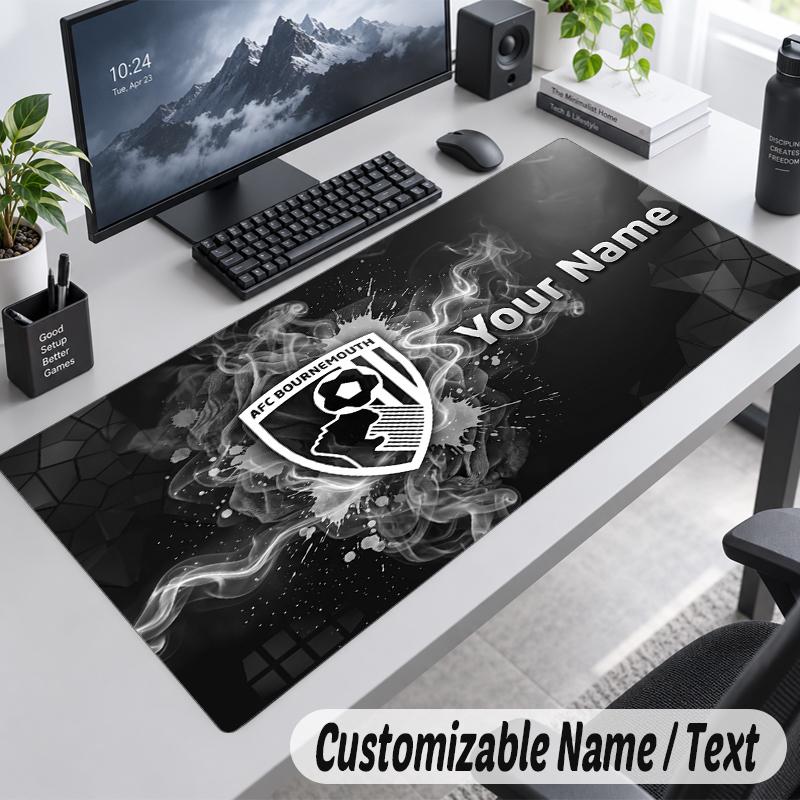 Custom Name Text Mouse Pad Bournemouth Football Personalized Desk Pad For Work And Gaming