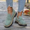 Damen Plateau-Loafer, Dicke Sohle, Runde Zehenpartie, Lässige Damenschuhe