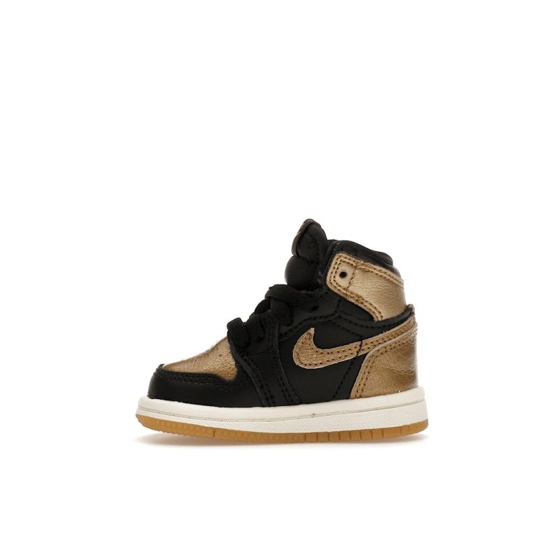 Air Jordan 1 Retro High OG TD Black Gold Baby Sneakers Metallic-Gold Sail FD1413-071