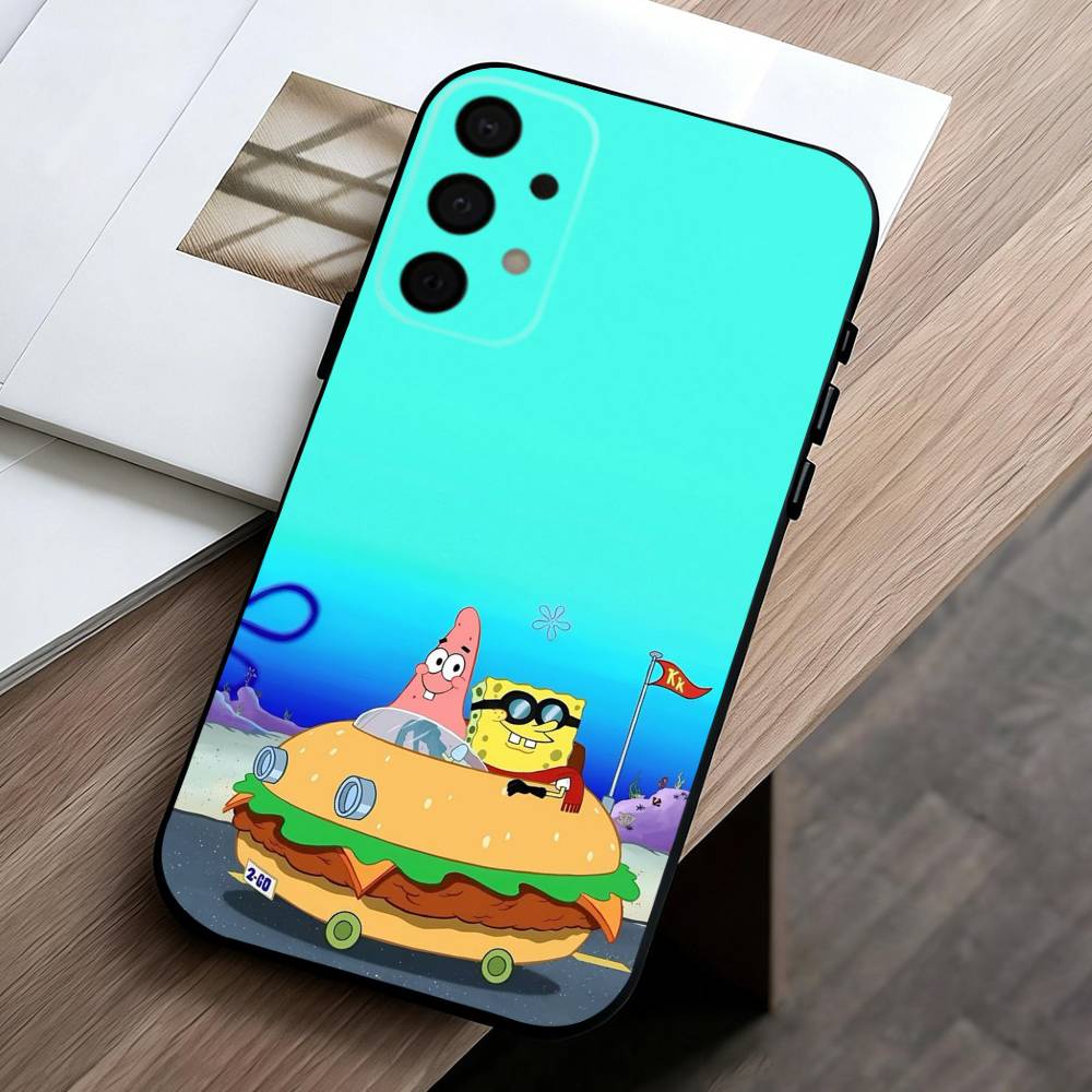 S-Sponge F-Funny B-Bob Animation phone Case For Samsung Galaxy A73,A72,A71,A70,A53,A52,A51,Others Soft Black Shell