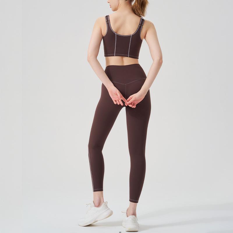 High-Performance Women's Yoga and Fitness Suit: Solid Color, High-Elastic, Tight Fit