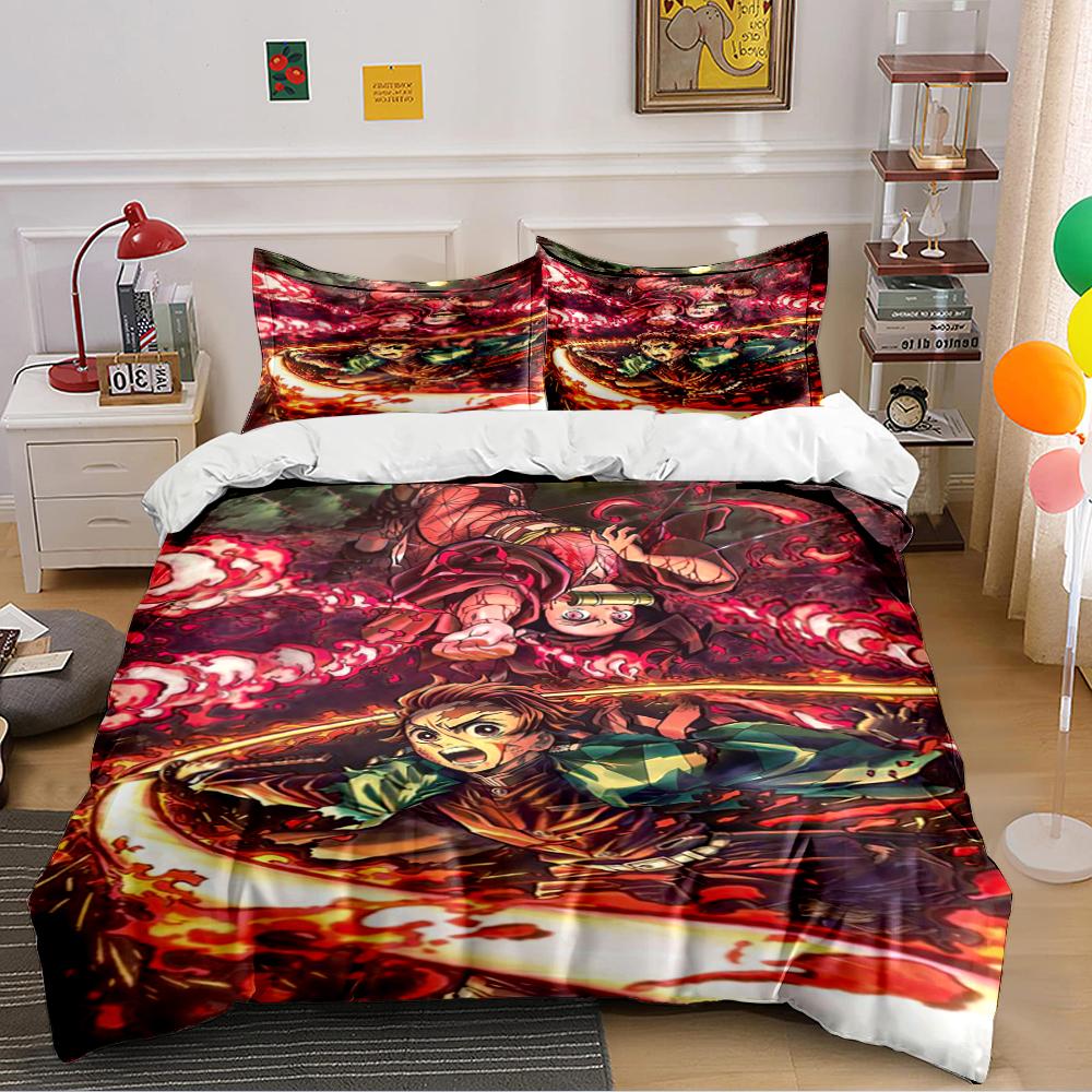 Anime Action-Themed Bedding Set Bedding set (1 duvet cover, 2 pillowcases, duvet not included) 135x200cm