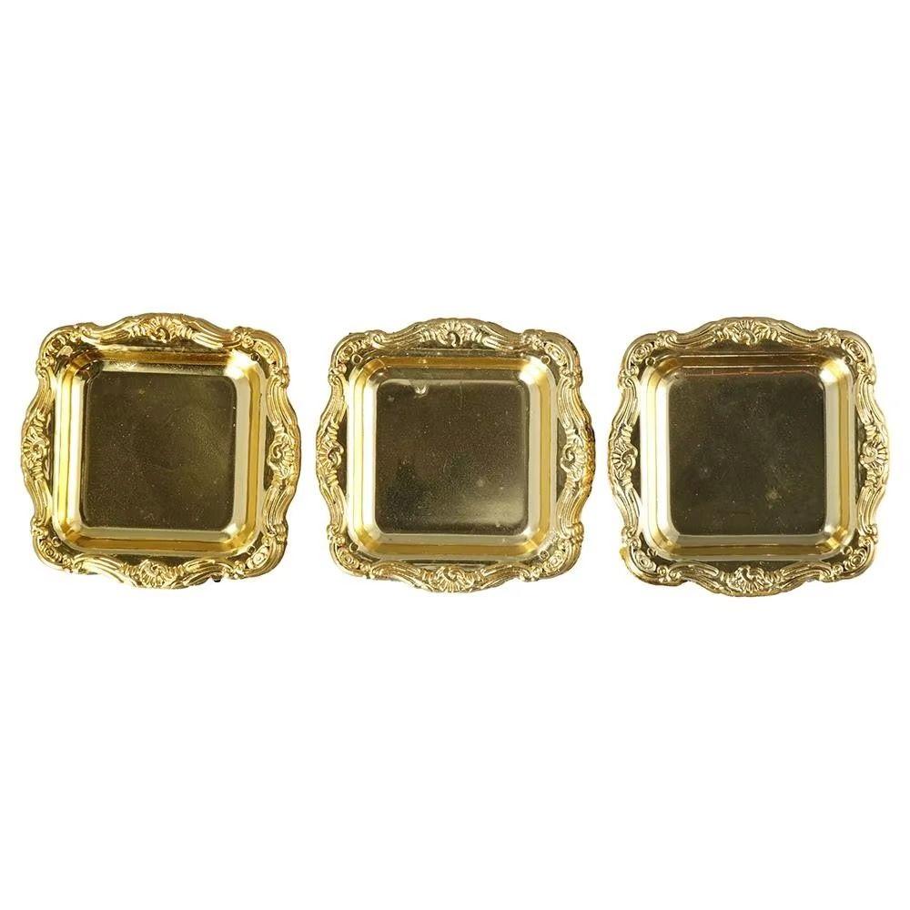10Pcs Gold Silver Storage Tray Mini Size Display Tray Portable Jewelry Tray for Home Party Decor