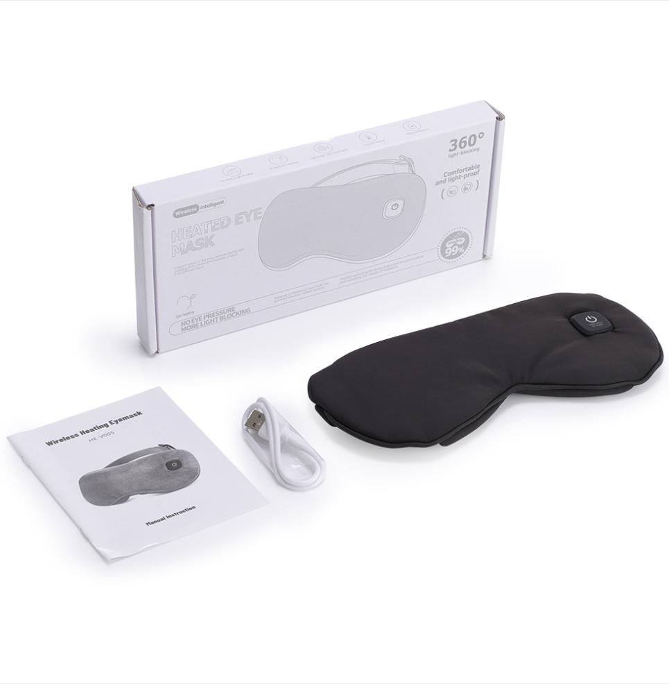 Kabellose Beheizte Augenmaske Elektrische Warme Kompresse Augenmassagegerät Smart Timing 3-Stufen-Heizung Augenmaske für Trockene Augen Schlafmaske