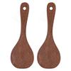 2 Pcs Rice Paddle Natural Wooden Rice Cooker Spatula Kitchen Cooking Spoons for Mixing and Serving RiceRound Mouth