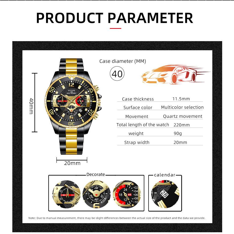 Stainless Steel Watch Men's Quartz Watch Green Water Ghost Watch Men's Calendar Watch Men's Steel Strap Watch Student Watch
