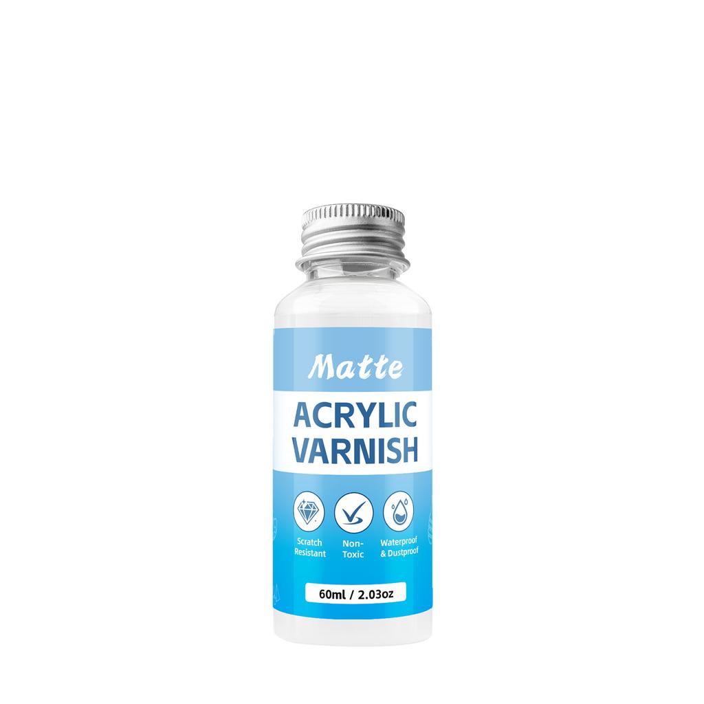 60/120ML Matný lak na akrylové barvy & sádrové figurky - Vodou ředitelný prachotěsný uzávěr, Ochranný nátěr pro DIY řemesla