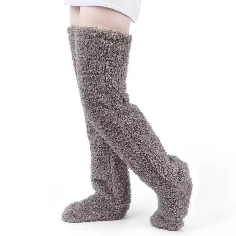

Womens Cotton Socks Snuggs Cozy Socks Warm Plush Socks For Adult Footmuff Women Long Winter Knee Long Leg Protection Thickened