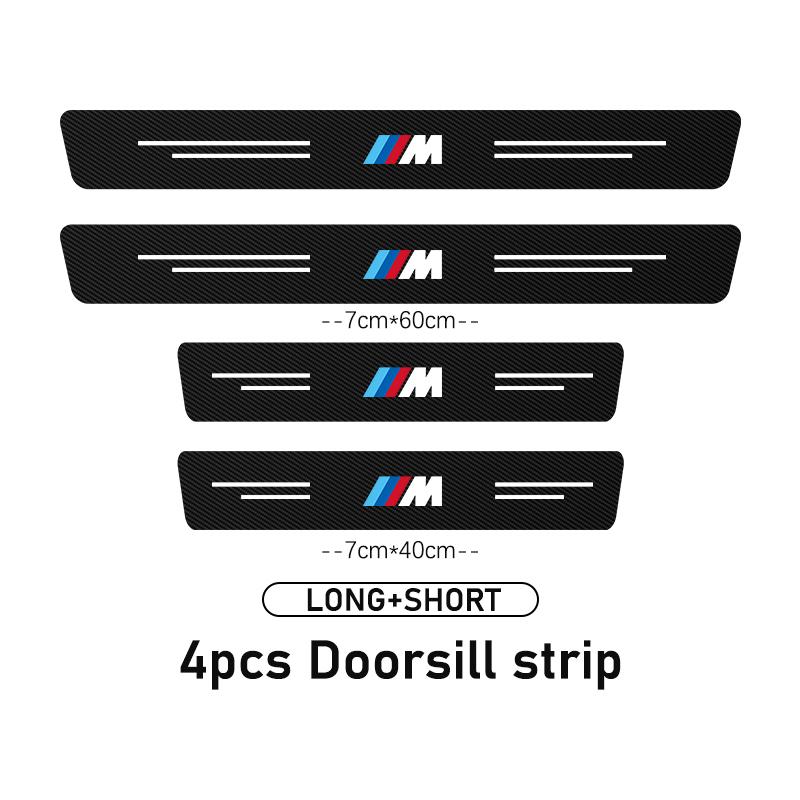 MKLJ3 Car Door Carbon Fiber Sill Anti-Scratch Guard Sticker For BMW Performance X1 X3 X5 E39 E46 E90 F20 E60 F30 M3 M5