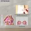 2D Flache Rosa Lebkuchenhaus Hängeohrringe, Leichtes Acrylmaterial, Ideale Wahl für Partygeschenke und Schmuckgeschenke.