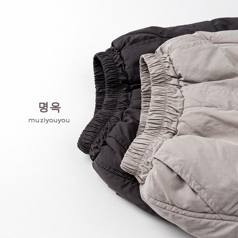 Kids Warm Thick Casual Solid Cotton Winter Pants For Unisex Children