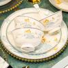 Jingdezhen Style 16-Piece Ceramic Dinnerware Set with Gold Trim