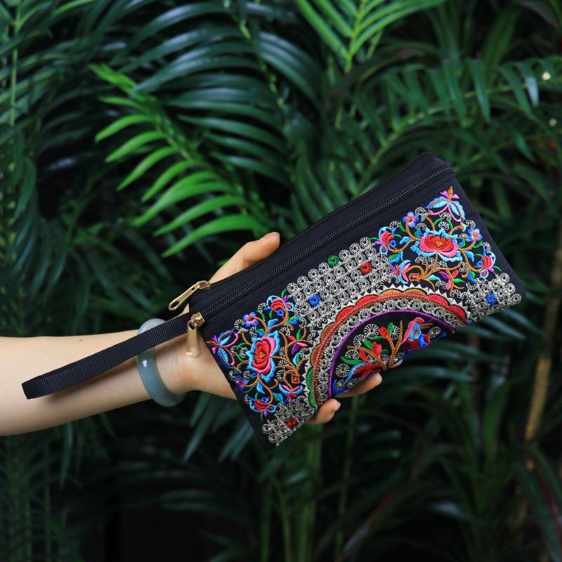 Embroidery clutch bag in mobile phone bag change bag fashion casual women's embroidery small bag