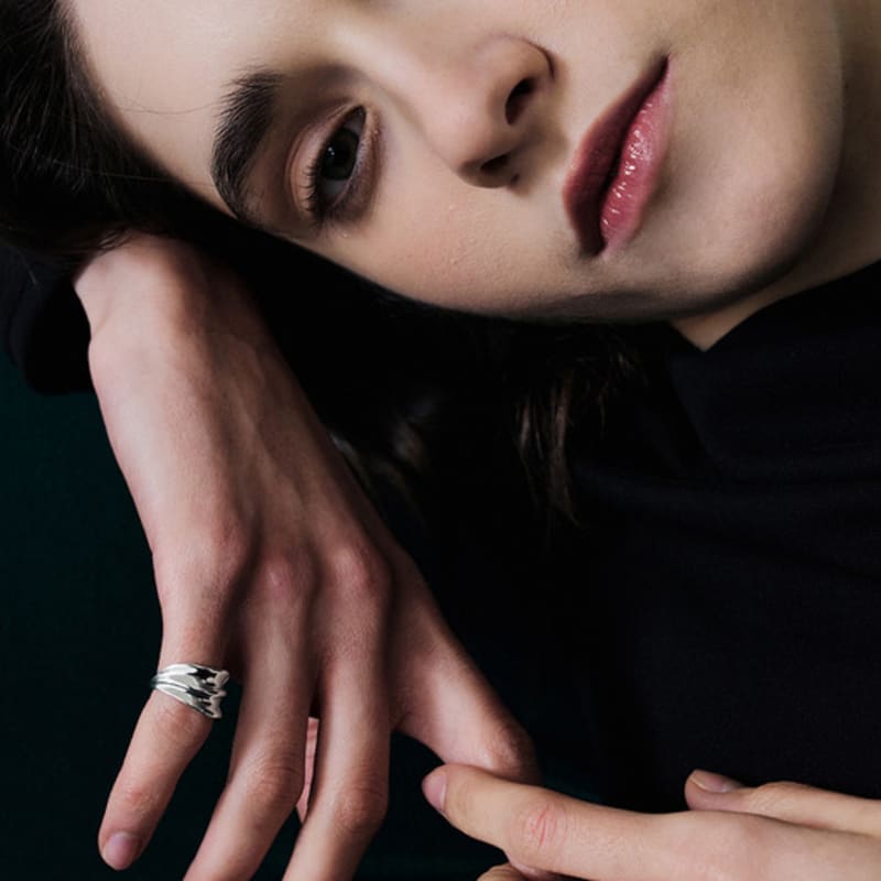 TOU NP032 Bold Wavy Open Pinky Ring