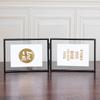 Foldable 3/2 Panel Gold Plated Photo Frame, Double Sided Clear Glass Desktop Display Stand, Photo Frame for 5/6/7/8 Inch Photos
