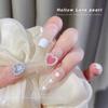 50Pcs White Purple Pink Heart Pearl Nail Decoration Hollow Charms Bulk 3D Nail Art Accessories For Women Girl Nails