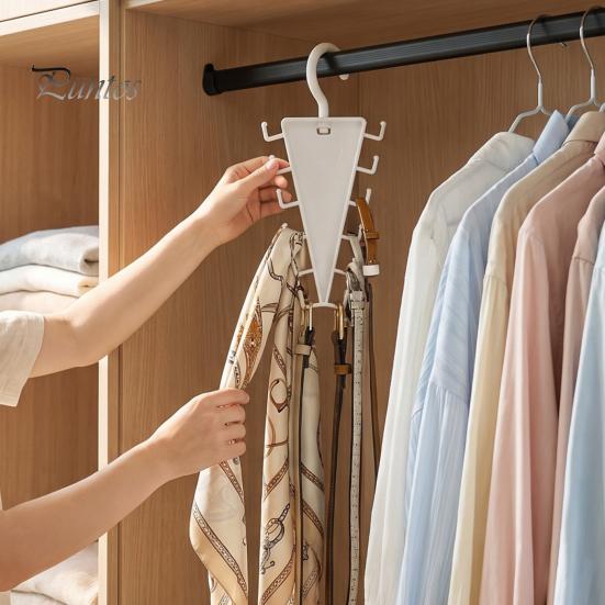 Hanger with 12 Hooks 5/8/12Pcs V-Shaped Double Sided Hanger, 360 Degrees Rotating Compact Storage Hooks, Space Saving Closet Organizer for Pants Hats