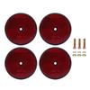 4Pcs Safety Reflectors Red Round 72mm Dia with Screw for Mailboxes Driveway Tunnels Post Cars Trailer Red
