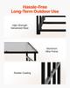 Firewood Rack with Sloped Roof, 143cm Outdoor Firewood Holder, 1/4 Cord Log Storage Shed, 299kg Max Weight Capacity, Powder-Coated Metal Wood Storage