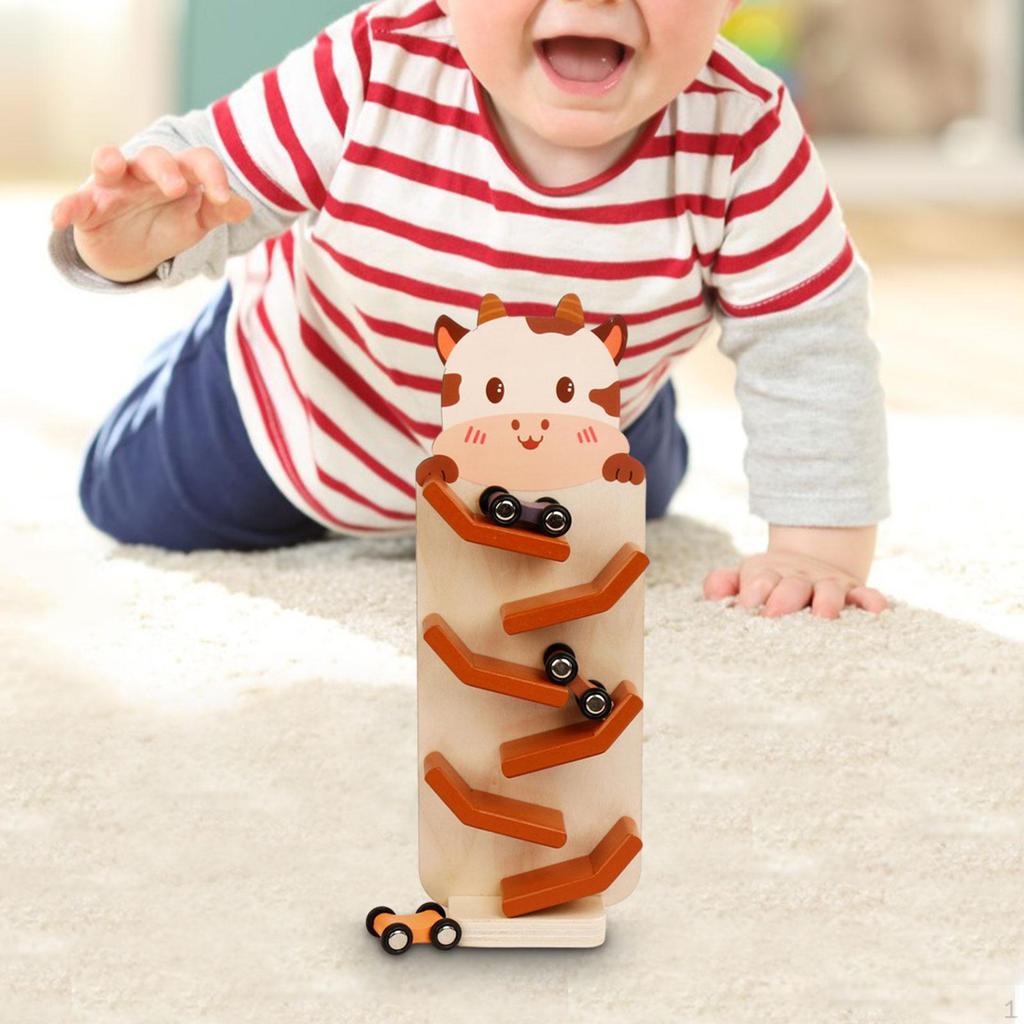 Car Ramp Playset for Kids with Zig Slide And Gliding Vehicles Ages
