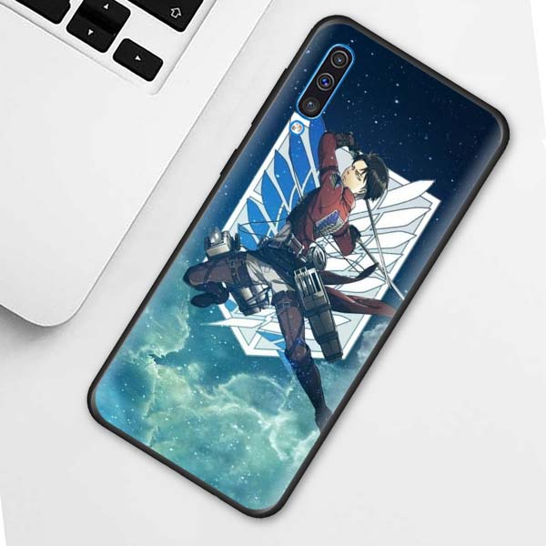 Anime Attack On Titan-deksel til Samsung Galaxy A70 A50 A90 5G A40 A30 A20 A70s A10 s A20e A10e svart silikontelefon Coque