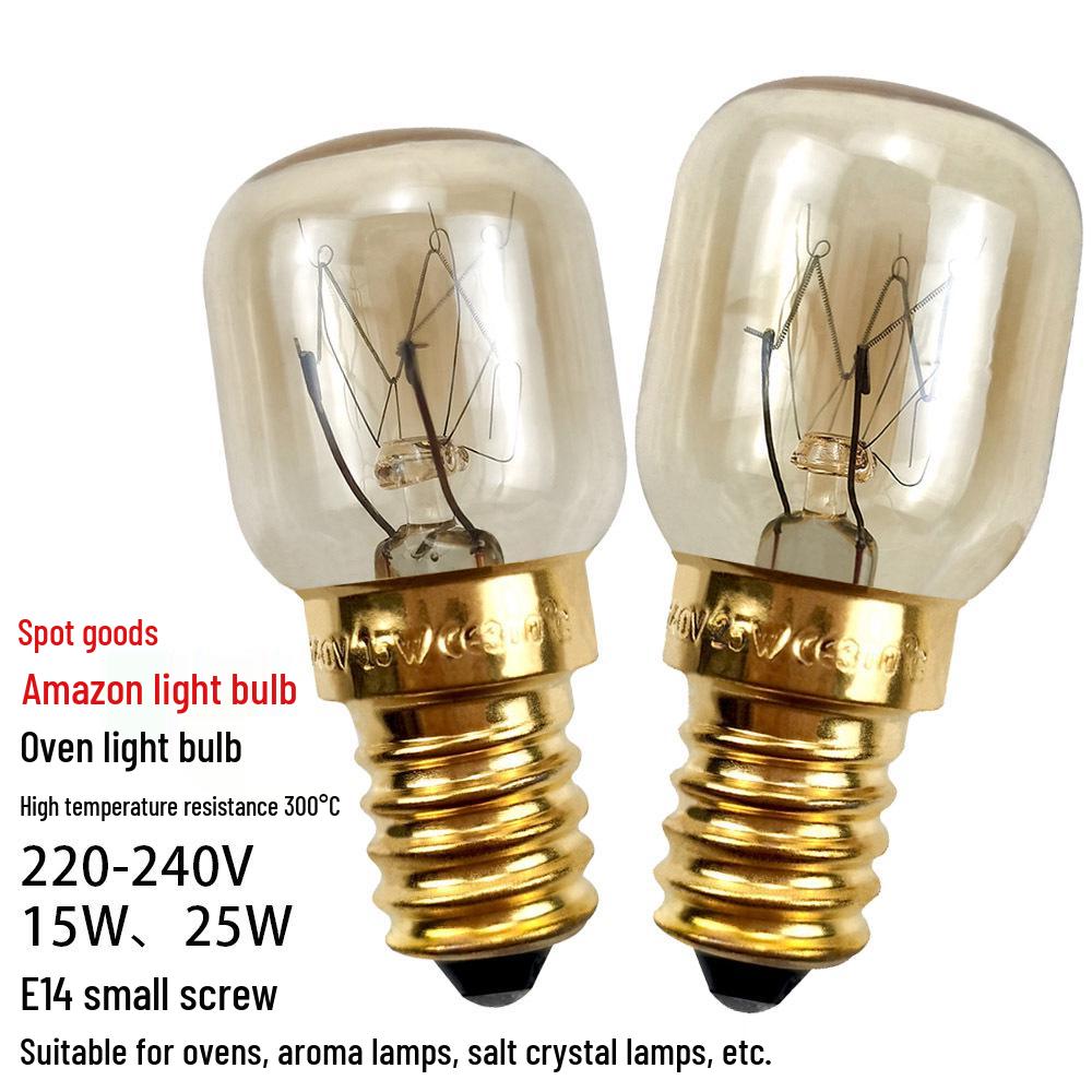 E14 High-Temperature Resistant Oven & Microwave Light Bulb, 15W/25W - Fits Himalayan Salt Lamps