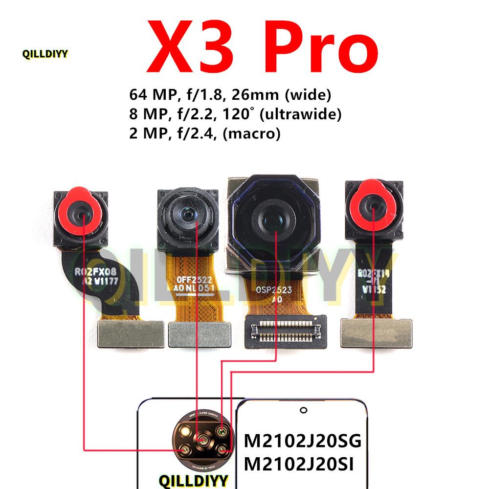 Rear Front Camera For Xiaomi Poco X3 Pro GT NFC Facing Frontal View Selfie Backside Flex Small Back Camera Module Parts