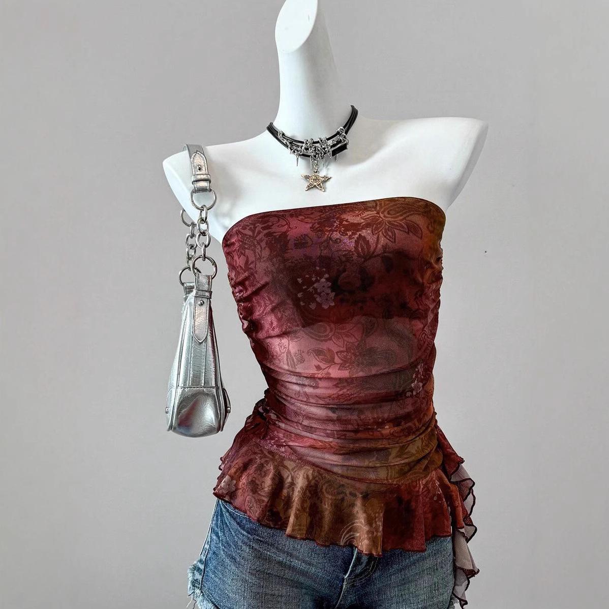 Women s Popular Cross-Border Top Large красный