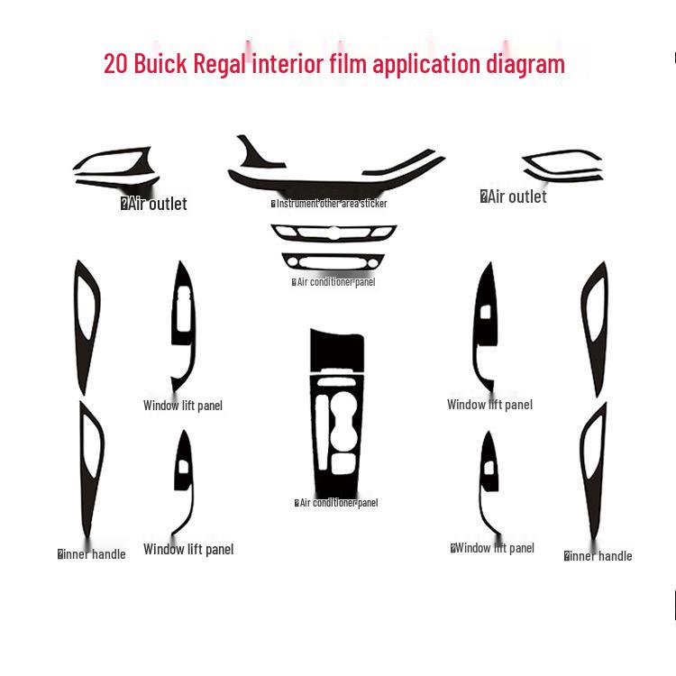 Buick Regal 2020-21 GS Center Console Carbon Fiber Shifter Wrap Interior Sticker