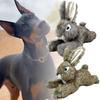 Realistisches Plüsch-Kaninchen-Hundespielzeug, langlebig, kaubeständig, quietschendes Spielzeug für kleine Hunde