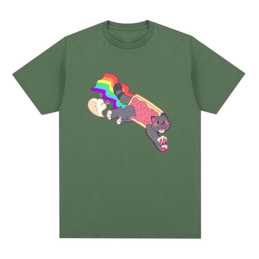 Cute Kawaii Nyan Rainbow Cat Funny Meme Tshirt Unisex Women Clothing Fashion Casual Cotton Tshirts Harajuku Short Sleeves T Shirt