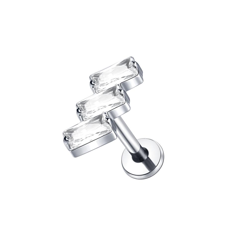 1PC Titanium Ear Piercing Cartilage Earrings Tragus Helix Pirsing Labret Piercing Cross Ear Lobe Lip Rings Daith Jewelry Women