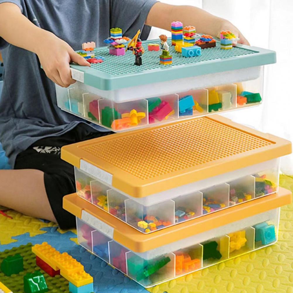 Aufbewahrungsbox mit Deckel Aufbewahrungskorb für Lego Kapazität Transparente Baustein-Aufbewahrungsbox mit abnehmbarem Deckel Multi für Lego