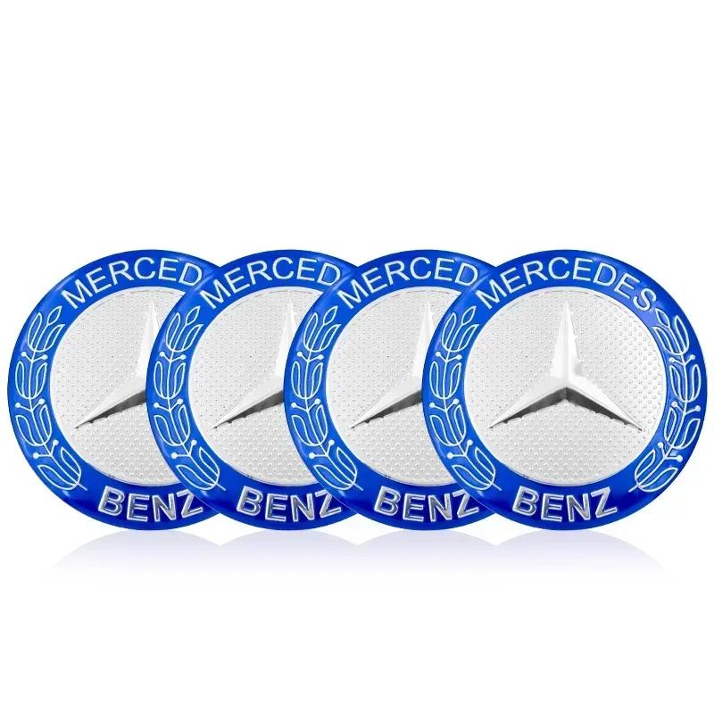 Car Sticker 4pcs 75MM For MERCEDES BENZ AMG W205 W213 W206 W166 W176 W220 W253 C180 C200 Car Wheel Center Covers Stickers Hub Ca