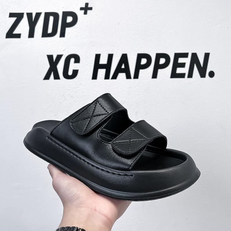 

Spring and summer new sandals outdoor two wear non-slip casual one-word drag outdoor wear shit-stepping beach shoes 371216-A 44 чорний