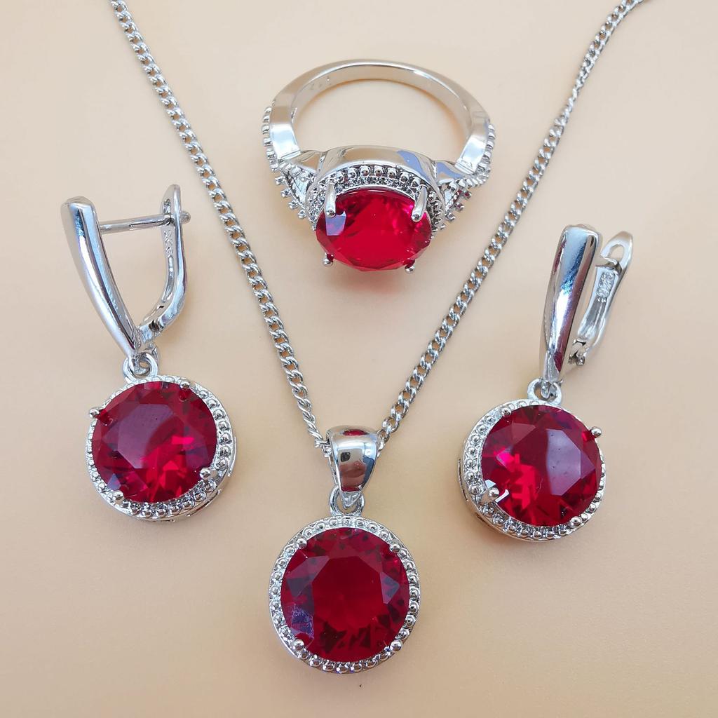 Collarbone Chain Popular European and American Style Jewelry Round Diamond Three Piece Set