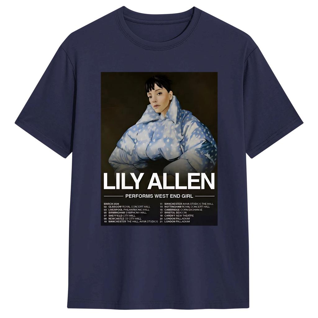 Lily Allen West End Girl Tour 2026 TShirt Hippie T Shirts Short Sleeve Y2K Casual Tshirt Summer Cotton 4XL 5XL 6XL Clothes