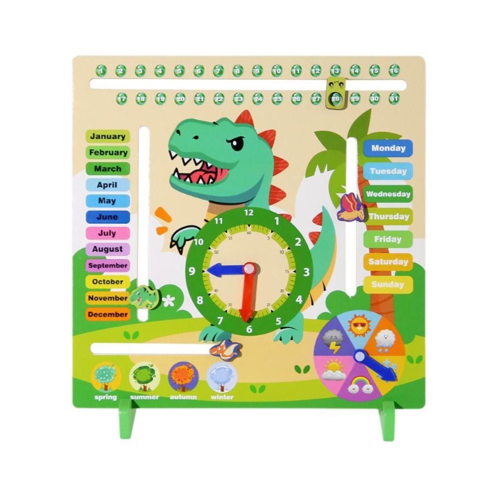 Early Education Daily Calendar Teaching Clock Puzzle Kids Wooden Montessori Toys  Party Trip