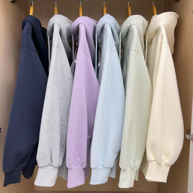 Thirteen Lines of Autumn and Winter Fleece Thickened Hooded Sweater Jacket Withdrawal Women's Clothing