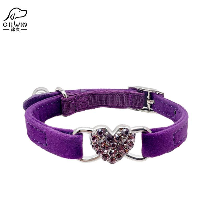 

Ошейник для кошек с подвеской в виде сердца и колокольчиком, эластичный, регулируемый, с мягким бархатным материалом, 8 цветов, товар для домашних животных, ошейник для маленьких собак