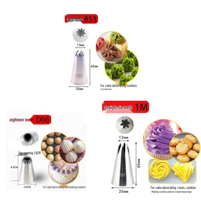 Large Toothed Jenny Cookie Decorating Tip Set